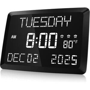 Digital Clock 11.5" Large Display Calendar Clock with Day and Date For Home